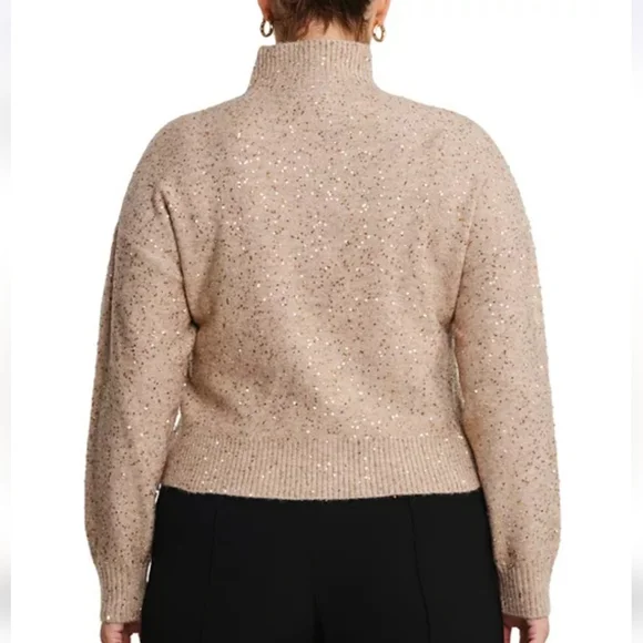 Estelle Golden Sparkle Knit Sweater in Hazelnut - Picture 2 of 9